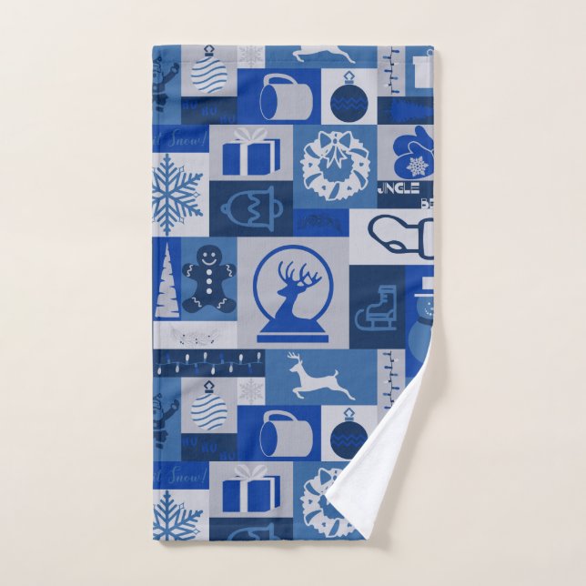 Weihnachtsfeier (blau) handtuch (Handtuch)