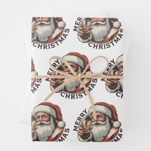 Weihnachtsfeier Bourbon-Party Whisky-Liebhaber Geschenkpapier Set
