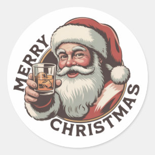 Weihnachtsfeier Bourbon-Party Whisky-Liebhaber  Runder Aufkleber