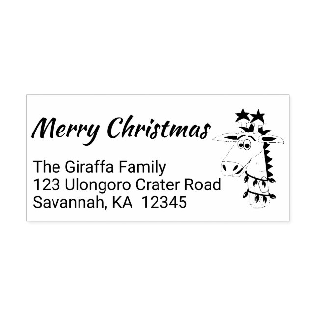 Weihnachtsfeier Briefmarke Niedliche Giraffe Gummistempel (Prägung)