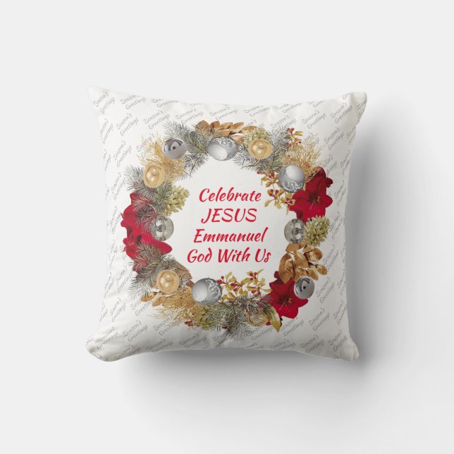 Weihnachtsfeier | CELEBRATE JESUS White Kissen (Vorderseite)