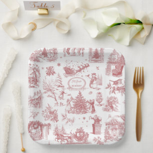 Weihnachtsfeier Chinoiserie Pappteller