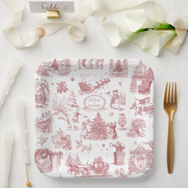 Weihnachtsfeier Chinoiserie Pappteller (Hochzeit)