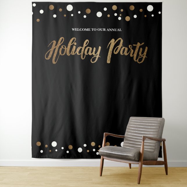 Weihnachtsfeier Corporate Gold Hintergrund Wandteppich (Beispiel)