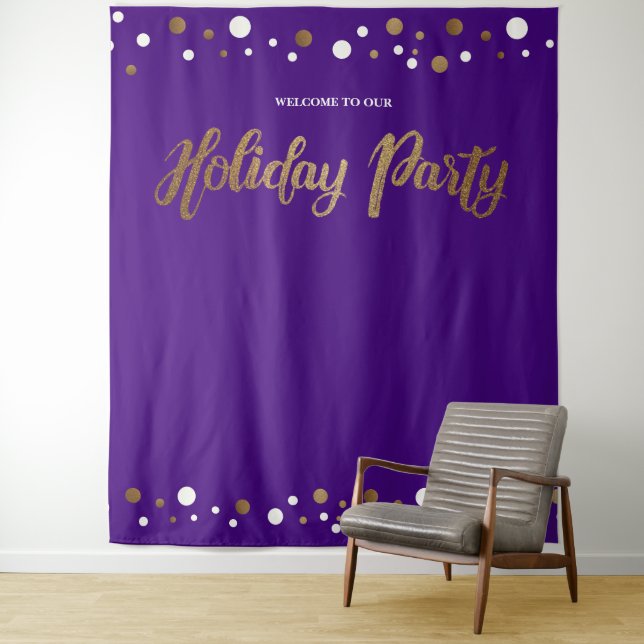 Weihnachtsfeier Corporate Gold Hintergrund Wandteppich (Beispiel)