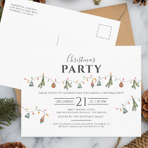 Weihnachtsfeier Corporate Party Modern Rustikal Einladungspostkarte