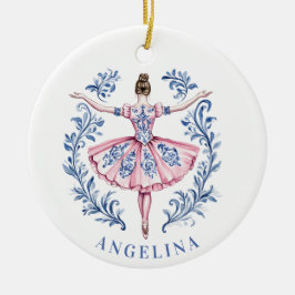 Weihnachtsfeier Damask Ballerina Keramik Ornament