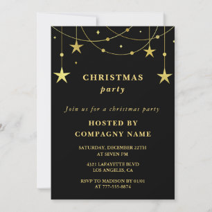 Weihnachtsfeier der Black Company Party Gold Star Einladung