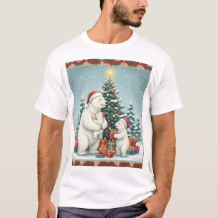 Weihnachtsfeier der Eisbärenfamilie T-Shirt