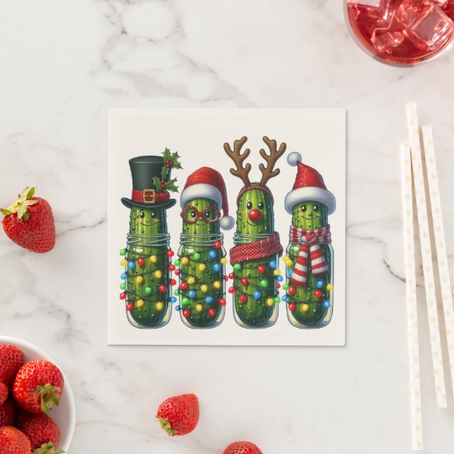 Weihnachtsfeier Dill Pickles Papier Neapel Serviette (Beispiel)
