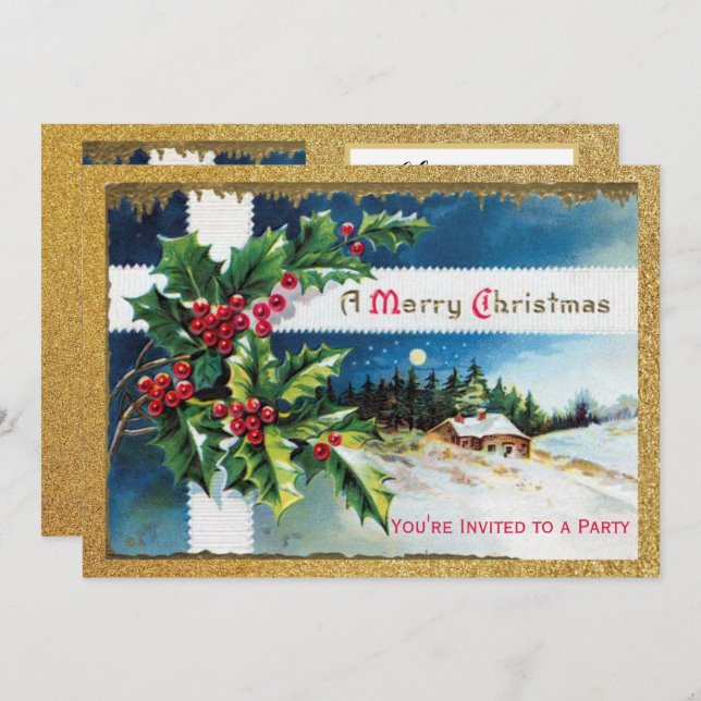 Weihnachtsfeier Einladung (Vorne/Hinten)