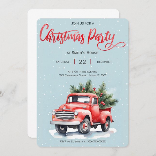 Weihnachtsfeier Einladung (Vorne/Hinten)