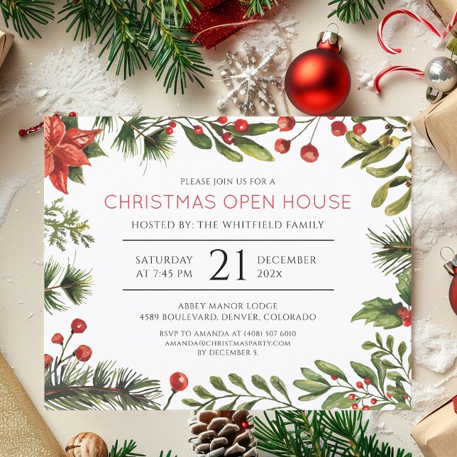 Weihnachtsfeier-Einladung (Christmas Holiday Open House Party Invitation)