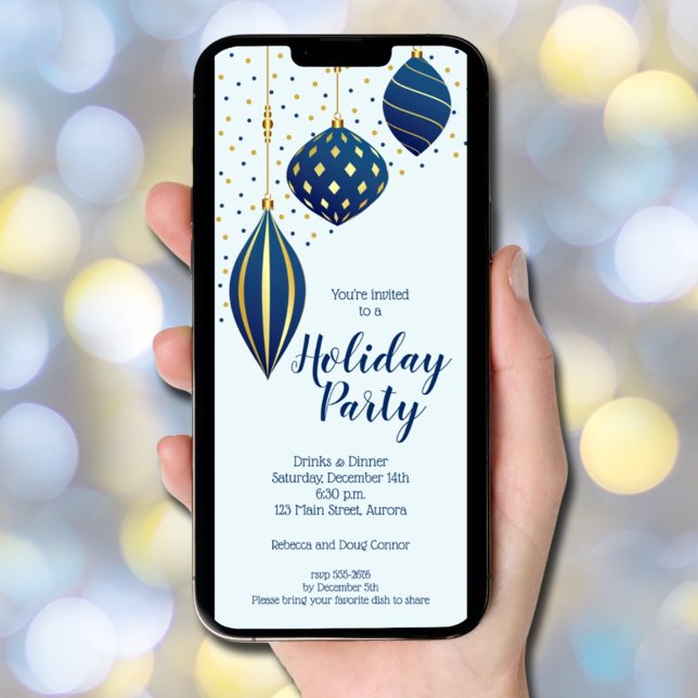 Weihnachtsfeier Einladung (Christmas Ornaments Holiday Party Invitations - INSTANT DOWNLOAD and/or PRINTED)