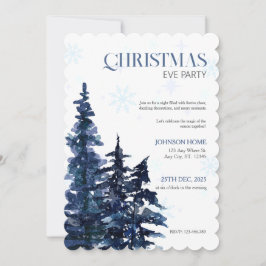 Weihnachtsfeier-Einladung, Blaue Chic-Einladungen Einladung