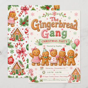 Weihnachtsfeier-Einladung für die Lebkuchenbande Einladung