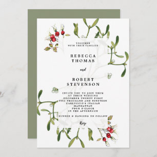Weihnachtsfeier Einladung mistletoe
