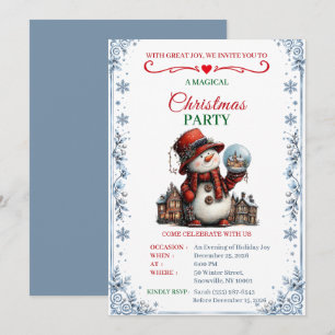 Weihnachtsfeier-Einladung Schneemann Winterparty Einladung