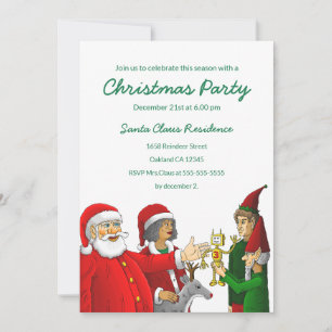 Weihnachtsfeier-Einladung von Santa Claus Einladung