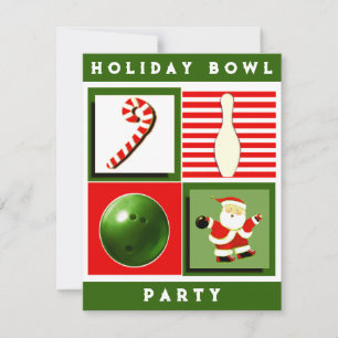 Weihnachtsfeier-Einladungen zum Bowling Einladung