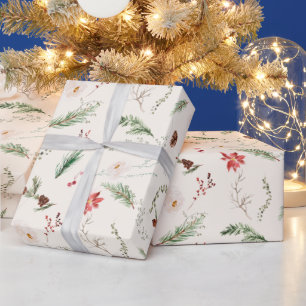 Weihnachtsfeier Elegant Boho Botanisch Natur Geschenkpapier