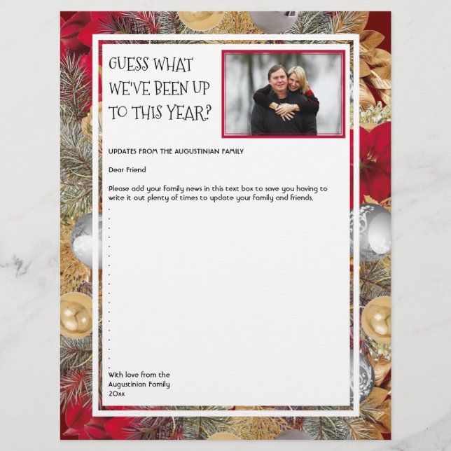 Weihnachtsfeier | FAMILY NEWS UPDATE MIT Foto Briefbogen (Vorderseite)
