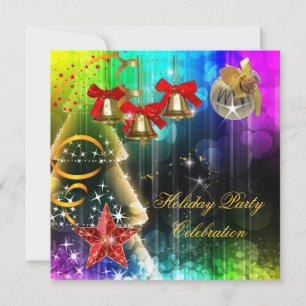 Weihnachtsfeier Farbiger Glitter Einladung