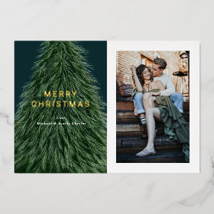 Weihnachtsfeier-Foto-Folie-Einladung mit Tannenbau Folieneinladung
