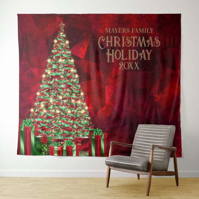 Weihnachtsfeier Foto Stand Hintergrund Wandteppich (Beispiel (Horizontal))
