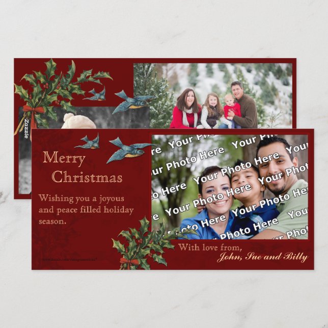 Weihnachtsfeier Fotokarte Feiertagskarte (Vorne/Hinten)
