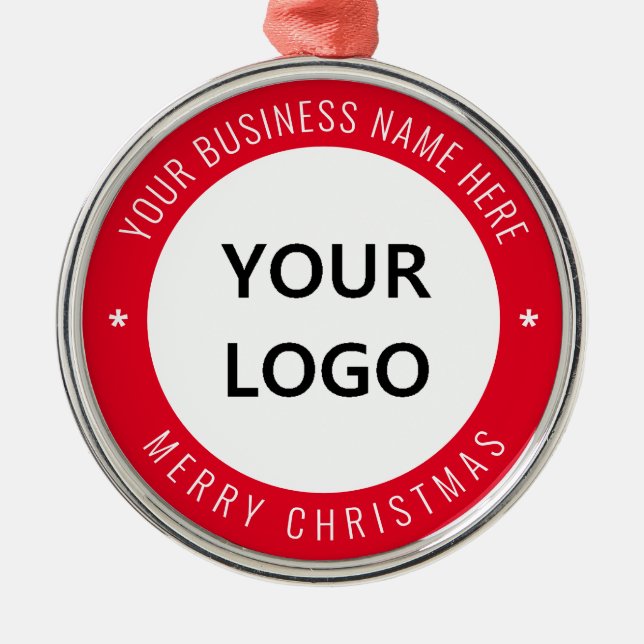Weihnachtsfeier für kundenspezifische Logos Ornament Aus Metall (Vorne)