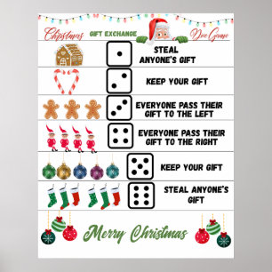 Weihnachtsfeier-Geschenktausch-Würfelspiel Poster