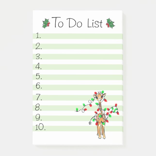 Weihnachtsfeier Giraffe Zu tun Liste Post-it Klebezettel (Vorderseite)