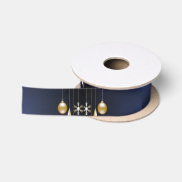 Weihnachtsfeier goldene Dekorationen Navy Blau Ele Satinband