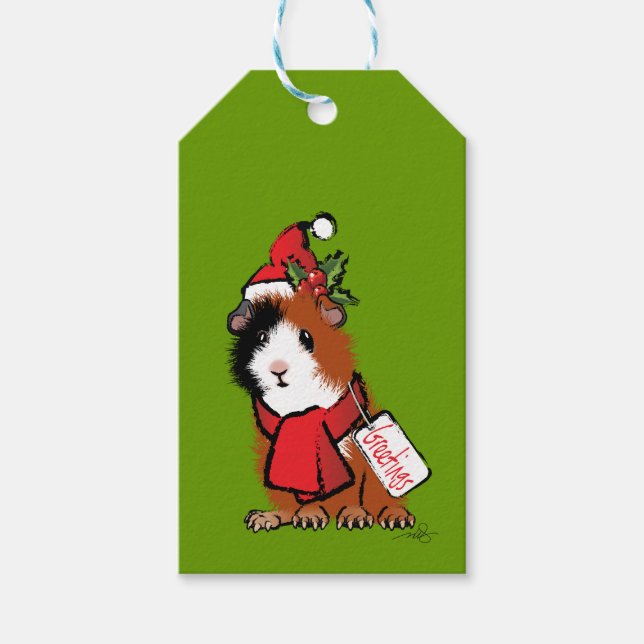 Weihnachtsfeier Guinea Gruß Geschenkanhänger (Vorderseite)