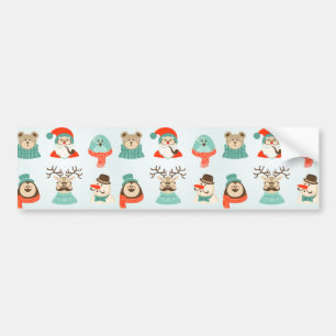 Weihnachtsfeier Hipster Autoaufkleber