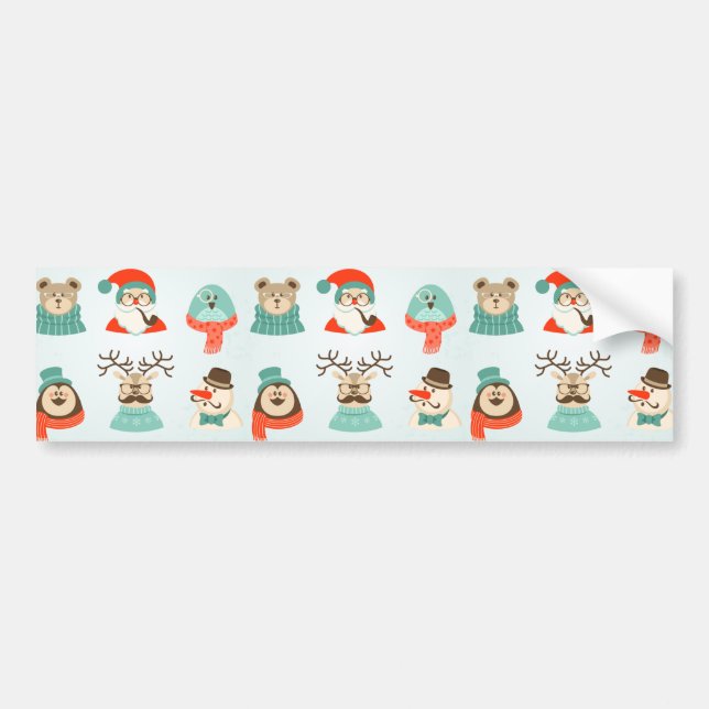 Weihnachtsfeier Hipster Autoaufkleber (Vorne)