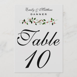 Weihnachtsfeier Hochzeit Tisch Nummer 5X7 Einladung
