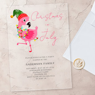 Weihnachtsfeier im Juli Flamingo Party Einladung