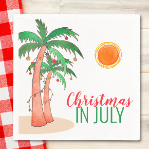 Weihnachtsfeier im Juli Palmbaum Servietten