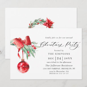 Weihnachtsfeier im Wasserfarben Einladung