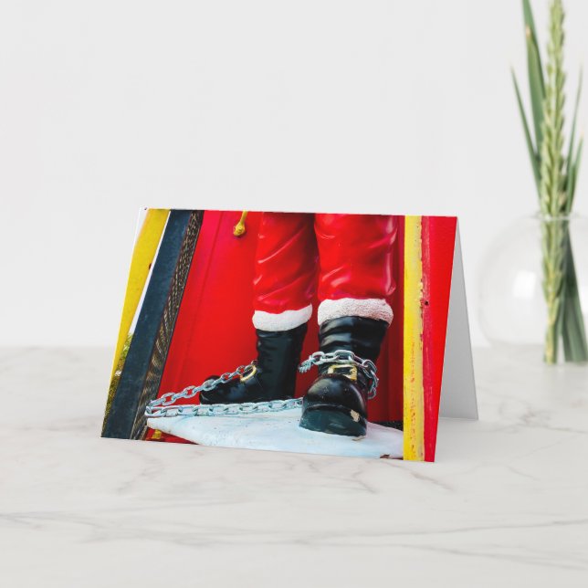 Weihnachtsfeier in Schwierigkeiten? Dankeskarte (Vorderseite)