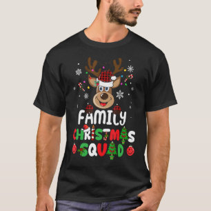 Weihnachtsfeier Kariert Matching Santa Reinde T-Shirt
