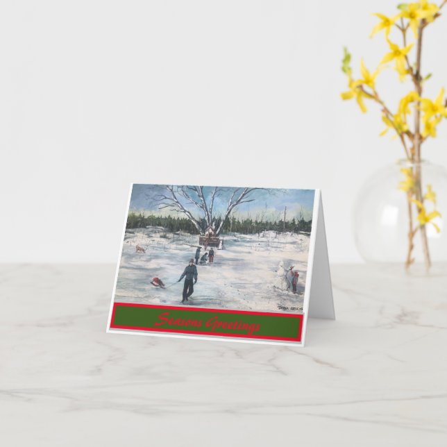 Weihnachtsfeier Karte (Gelbe Blume)