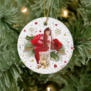 Weihnachtsfeier Keramik Ornament