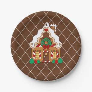 Weihnachtsfeier Lebkuchenhäuschen Pappteller