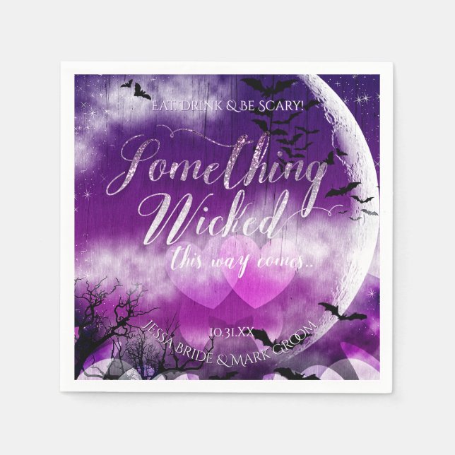 Weihnachtsfeier Liebe Moon Wedding Serviette (Vorderseite)