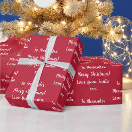 Weihnachtsfeier Liebe vom Personalisierten Rot Geschenkpapier