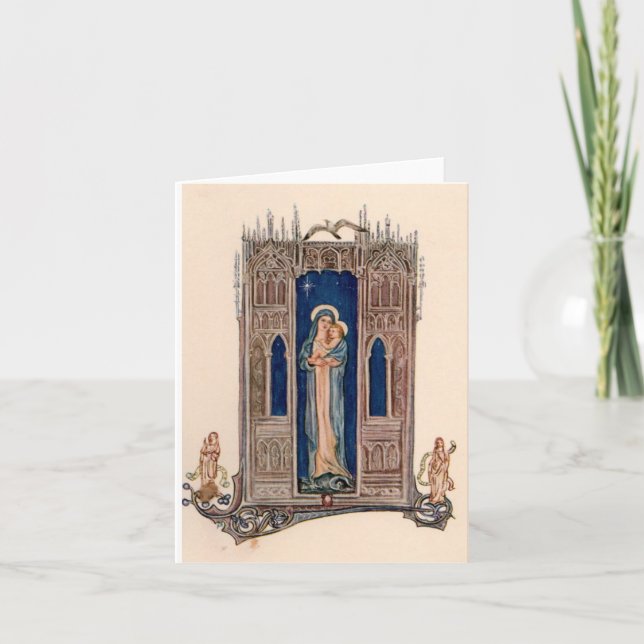Weihnachtsfeier Madonna mit Kind Karte (Vorderseite)