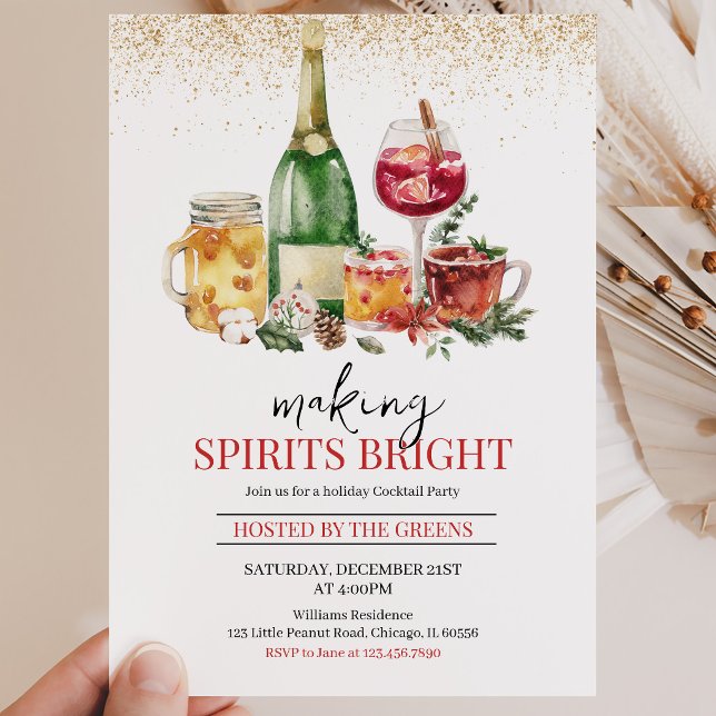 Weihnachtsfeier 'Making Spirits Bright' Einladung (Von Creator hochgeladen)